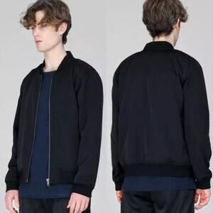Dr. Denim Mason Bomber Jacket Full Zip Pockets Varsity Cuffed Black Men’s XS